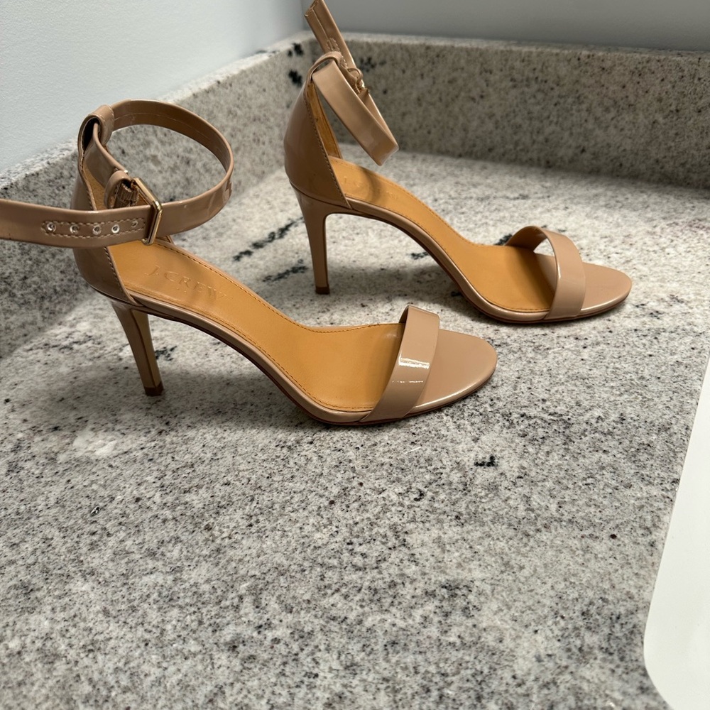 Like New J Crew Women's Nude Ankle Strap Heels Worn Once